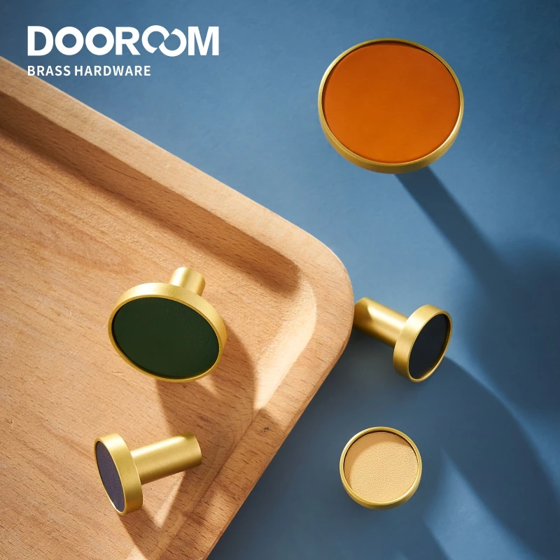 Dooroom 황동 가죽 다채로운 후크 욕실 실내 주방 복도 벽 옷 걸이 벽 교수형 행 후크