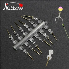 JIGEECARP 120 шт. металлическая приманка для карпа шип Карп Рыболовный крючок-приманка Sting Boilies Pin с прозрачными резиновыми волосами установки терминала снасти