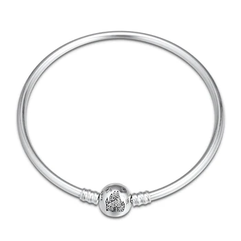 

Bracelet For Women Pulseras Mujer Castle Bangle Bracelets 925 Sterling Silver Jewelry Femme Pulseira Plata de ley Armband
