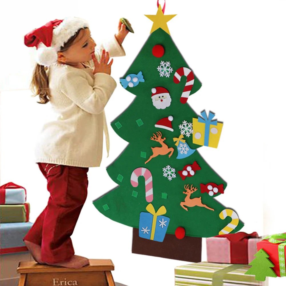 Felt Christmas Tree with Ornaments Toddler New Year Toys DIY Craft Artificial Tree Christmas Decorations for Home
Felt Christmas Tree with Ornaments Toddler New Year Toys DIY Craft Artificial Tree Christmas Decorations for Home