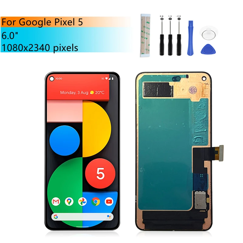 

For Google Pixel 5 LCD Display Touch Screen Digitizer Assembly GD1YQ GTT9Q LCD Replacement Repair Parts 6.0"