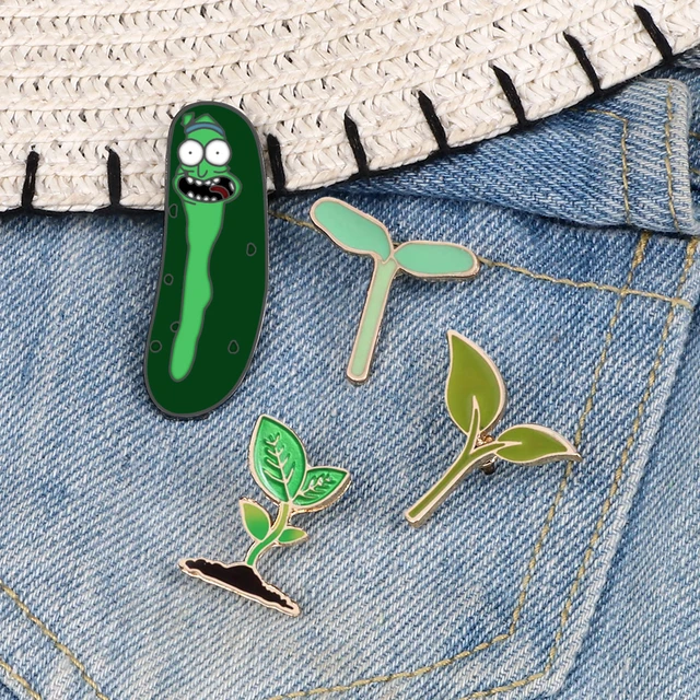 Cute Green Worm Plant Enamel Pins: A Trendy Fashion Statement!