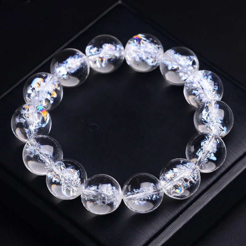 

Genuine Natural Himalaya Rock White Quartz Crystal For Women Men Crystal Bracelet Powerful Round Beads Jewelry 10-16mm AAAAA