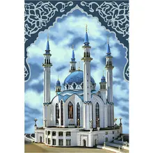 5d алмазная картина в мечети полный квадратный/круглый дрель пейзаж с замком 3d вышивка мозаикой из стразов стикер ручной работы 40x50 см