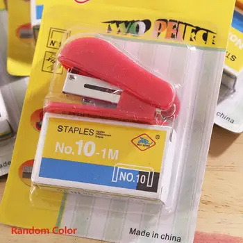 

Portable Kawaii Super Mini Small Stapler Useful Mini Stapler Staples Set Office Binding Stationery Random Color
