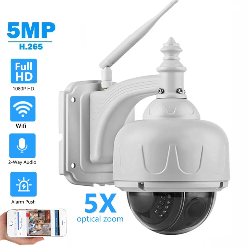 5X зум камеры PTZ IP Камера 1080 P 2MP 5MP открытый Скорость купольная ИК Беспроводной