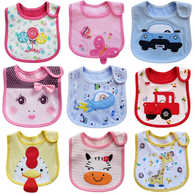 

More Style Baby Girl Boy Waterproof Cartoon Towel Kids Toddler Dinner Feeding Baby Bibs Three-Layer Baby Feeding 0-3T