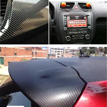 

Black 7D Glossy Car Vinyl Film Car Interior Car Wrapping Carbon Fiber Vinyl Film Stickers Decals for Auto Car Styling 30x152cm