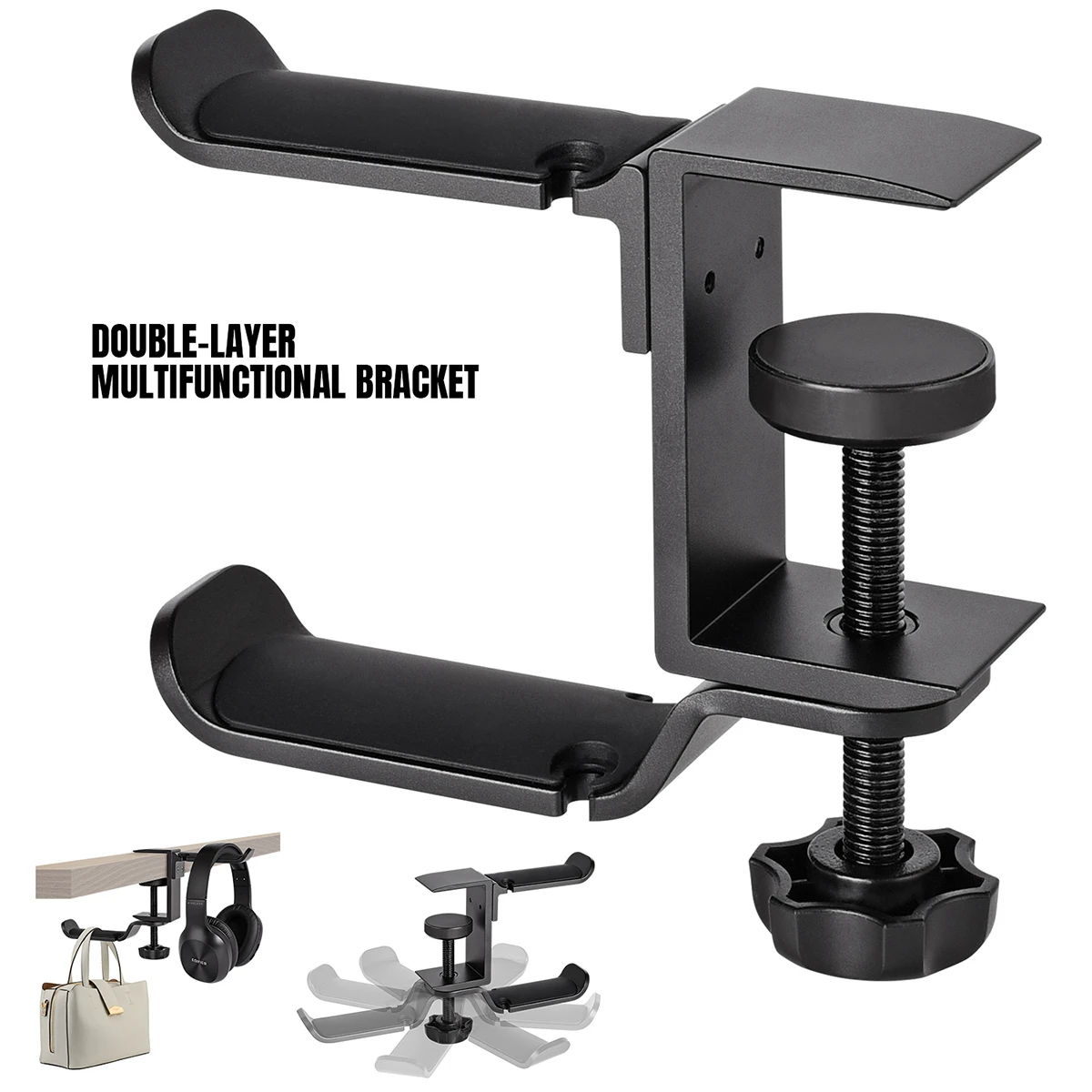 

Metal Headphone Stand For Sony/Sennheiser/Marshall/Beats Earphones Hanger Double Hook for School Bag Handbag Display Bracket