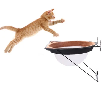 

Comfortable Pet Cat Hammock Bed Window Pod Lounger Suction Cups Warm Bed For Pet Cat Rest House Soft Ferret Cage Nest Pet Bed