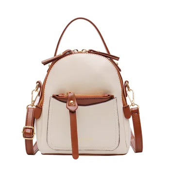 

Retro Bag Women All-match Backpack Mini Cute Student Backpack Multi-Purpose Multi-layer Zipper Backpack Multiple Colors LD0010