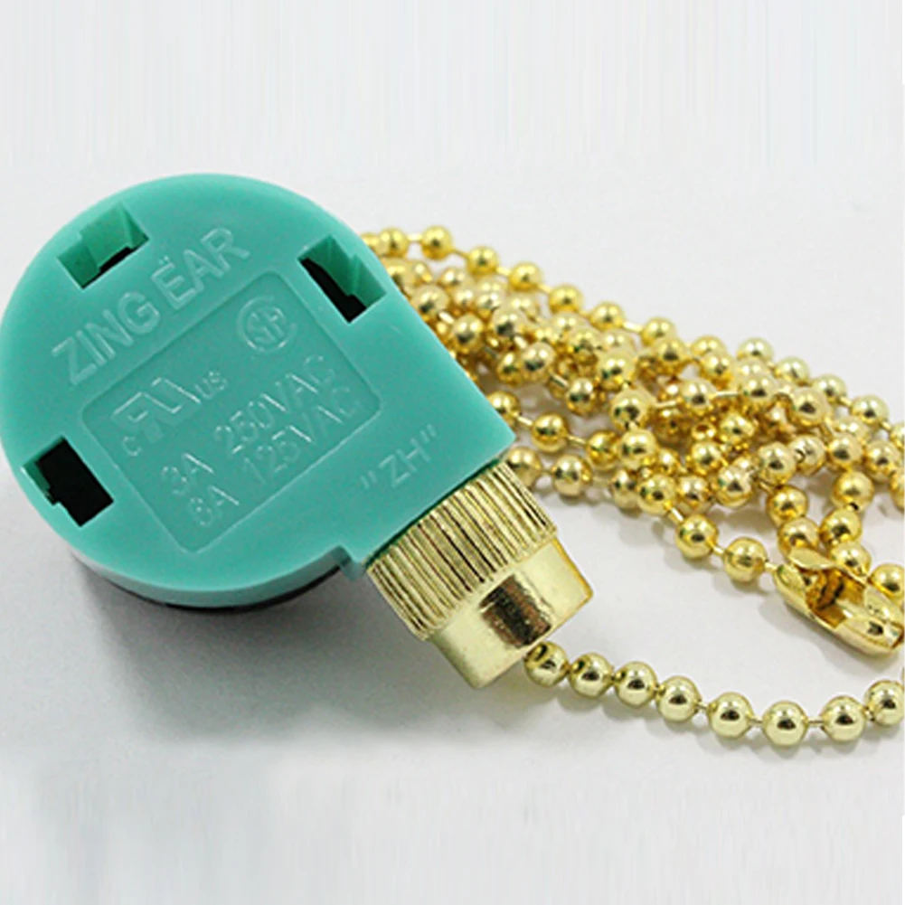 

Zipper Switch 3 Speed Pull Chain Control Nickel Fan Switches Electrical Switch