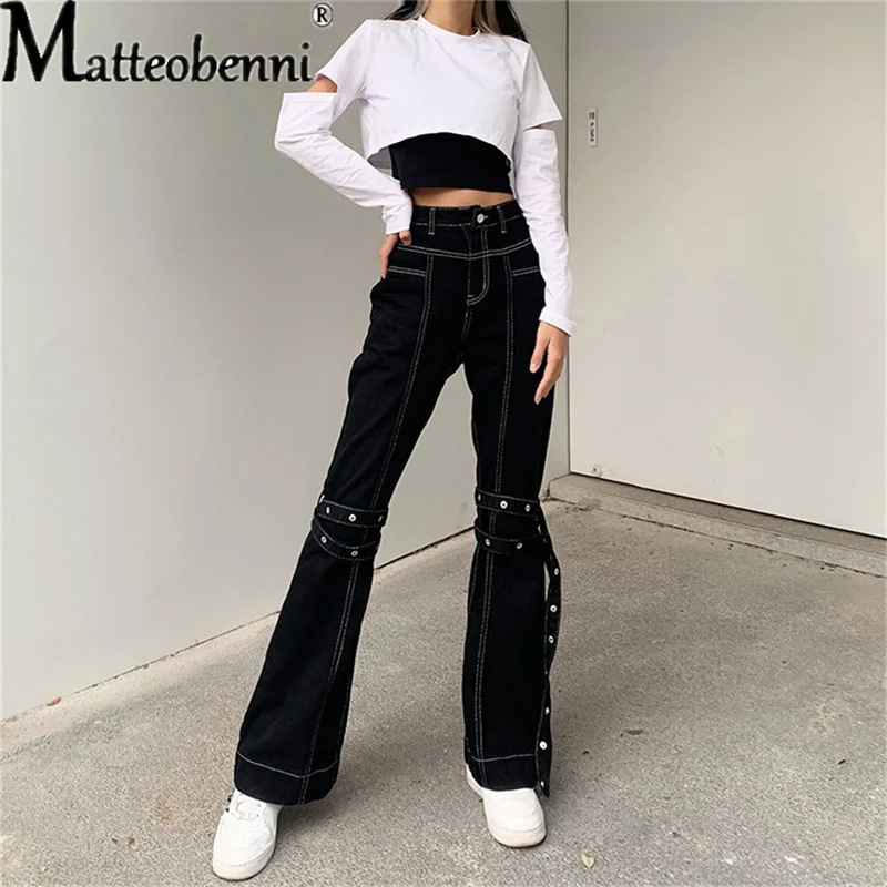 Fashion Streetwear Jeans 2021 Cargo Pants Women Casual High Waist Strap Decoration Pants Harajuku Black Speaker Pants Trousers 2021 new prom shawl sequin beaded short cape decoration gatsby party mesh short cover up dress vintage accessory