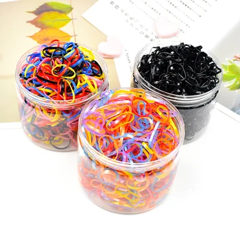 

2 Box 500Pcs/Pack Colorful Small Disposable Bands Cute Girls Elastic Rubber Band Scrunchie Ponytail Holder Gum Hair Accessories