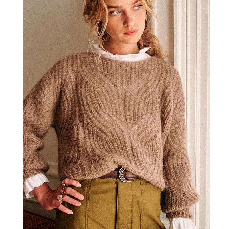 Ceny GypsyLady 2020 kobiet sweter sweter drążą przyczynowe Chic z długim rękawem ciepłe swetry oversize sweter jednolite ubrania bluzy