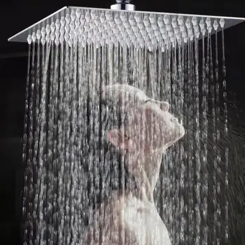 

4 Sizes Bright Chrome Ultrathin Shower Head Brass Shower Arm Stainless Steel Hose Wall Mounted Rainfall Showerhead