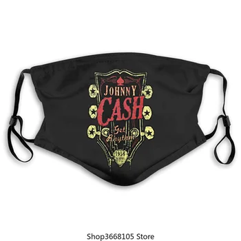 

Maschera da uomo Johnny Cash Get Rhythm Grande maschera nera Maschere superiori Lavabili antivento Maschere antipolvere Maschere
