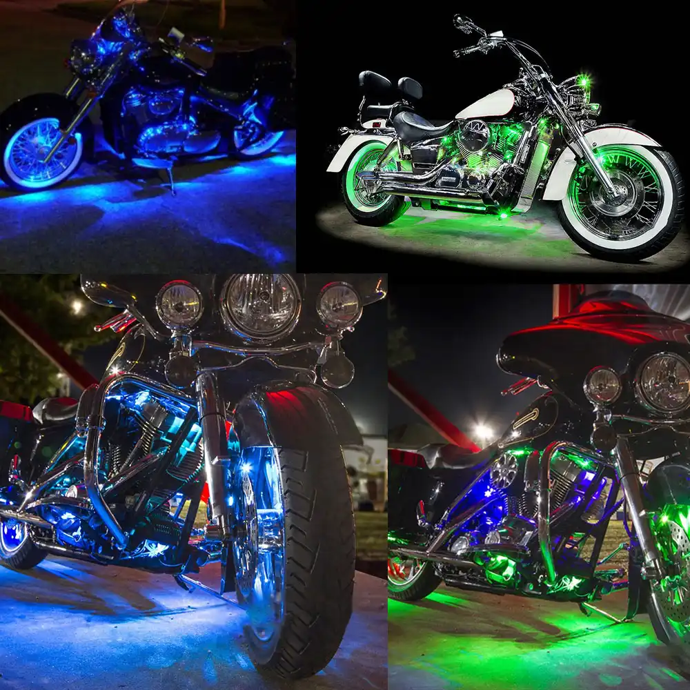 photo Multi Color Led Light Strips For Motorcycles motorcycle led strip lights kit 8pcs