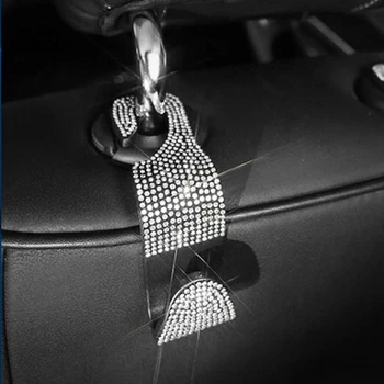 

1pcs Car Back Seat Hook Multifunction Shiny Bling Crystal Hanger Rhinestone