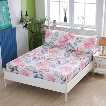 

50 3 pieces of 100% cotton high-grade active printed fabric fitted sheet pillowcase kit can be customized size