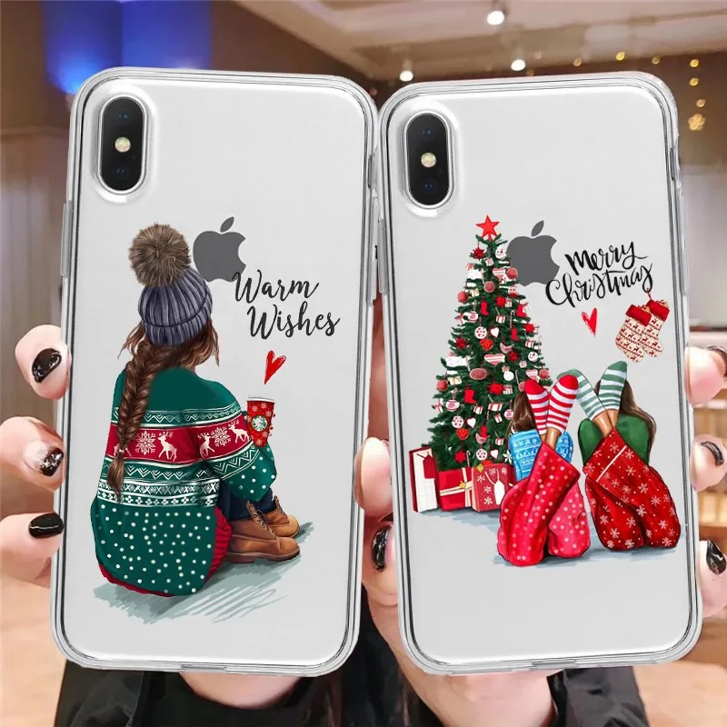 

Merry Christmas Cute Santa Claus elk Snowman Soft Tpu Back Cover For iPhone 11 Pro Max 2019 Xs XR XS Max 6 6S 7 8 Plus 5S SE X