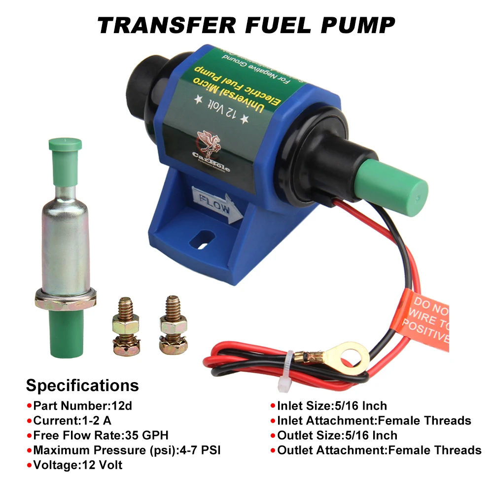 Carbole 12 В Электрический топливоперекачивающий насос низкого давления подходит для дизельного голубого универсального дизайна провод Простая установка 5/16 дюймов насос