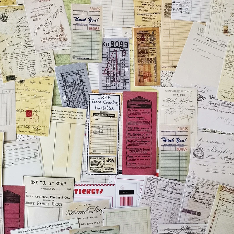 

54Pcs/Pack Vintage Ticket Label Sticker DIY Craft Scrapbooking Album Junk Journal Happy Planner Decorative Stickers