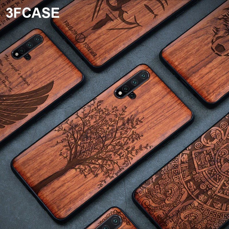 

Wood Nova 5T Case For Huawei Nova 4 Case Shockproof TPU Cover Luxury Real Wood Coque For Huawei Nova 4 5 Pro 6 SE 5T Funda Case