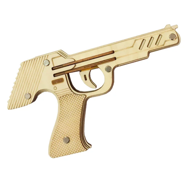 Деревянный пустынный Ястреб резиновый пистолет мягкая пуля пистолет 80 Классическая Игрушка Головоломка Сборная модель для детей