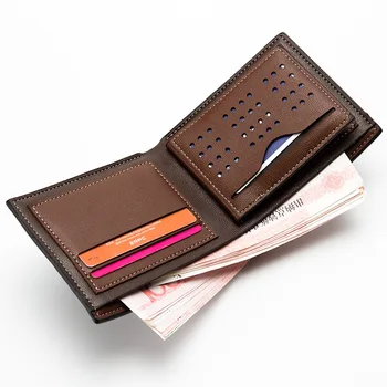 

New Men's Wallet European And American-Style Short Wallet Cross Leather Wallet