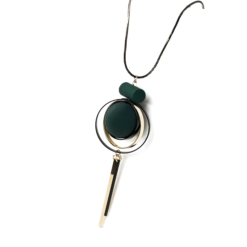 

Rainbery Fashion Bohemian Geometric Wood Handmade Vintage Tassel Long Sweater Chain Necklace Fashion Women Jewelry