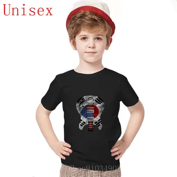 

Korea guitar body flag tee graphic print art with distress effect kids clothes boys 2020 fashion Symbol Tees Summer casual tops