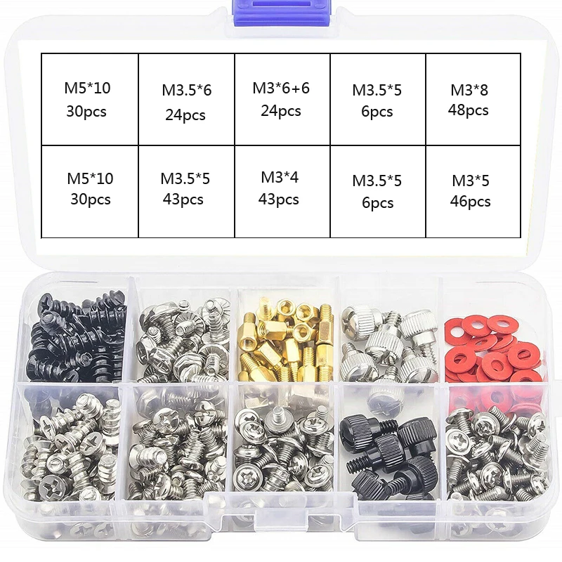 

PC Computer Screw Standoffs Set Assortment Kit for Hard Drive Computer Case Motherboard Fan Power