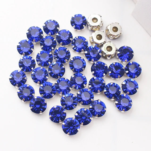 Promotion SS12-SS40 Crystals Claw Cup Rhinestone shiny strass stones metal base Fabric beads Craft Top Rhinestones For Clothes sapphire