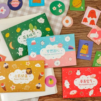 

40 pcs /Bag Envelope Package Cartoon Fruit Bear Decorative Stickers Dairy Album DIY Decor Craft