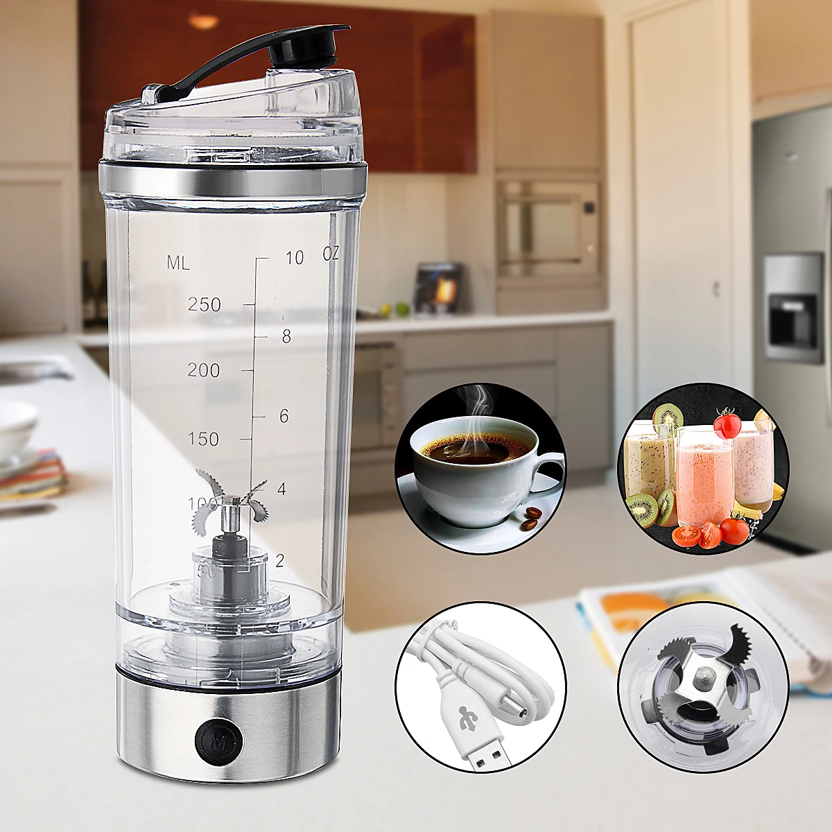 Portable Electric Shaker Blender Drink Cup Protein Nutrition Mixer