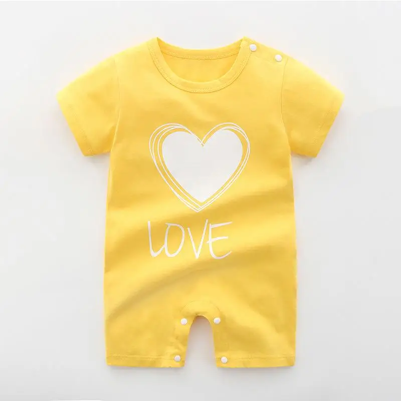Baby Bodysuits Fur Newborn Kids Short Sleeve Bodysuit Baby Boy Girl Jumpsuit Playsuit Outfits Cotton Infant Toddler Clothes Summer 2020 coloured baby bodysuits Baby Rompers