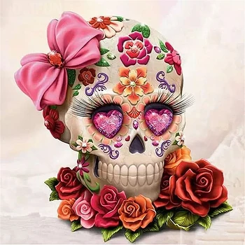 

5D Diamond Painting Full Drill Rose Skull 3D Rhinestone Mosaic Diamond Embroidery Cross stitch Home Decor