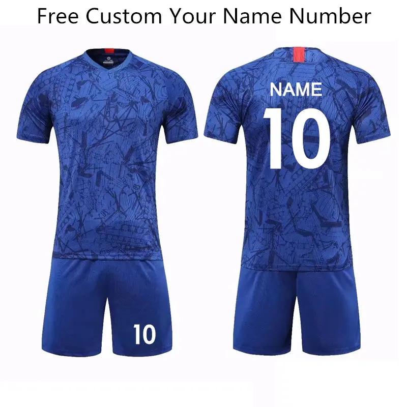 

2019 2020 New Custom Blank Football Jerseys Men Maillot De Soccer Sets Football Kits for Adult Kid Sport Wear Football Tracksuit