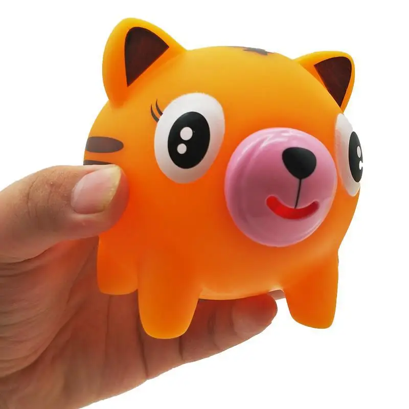 small size Tongue Voice Squeeze Decompression Novelty Vent Vocal Toys Rabbit Pig Tiger Puppy Squishy Anti-Stress Dolls J0407
