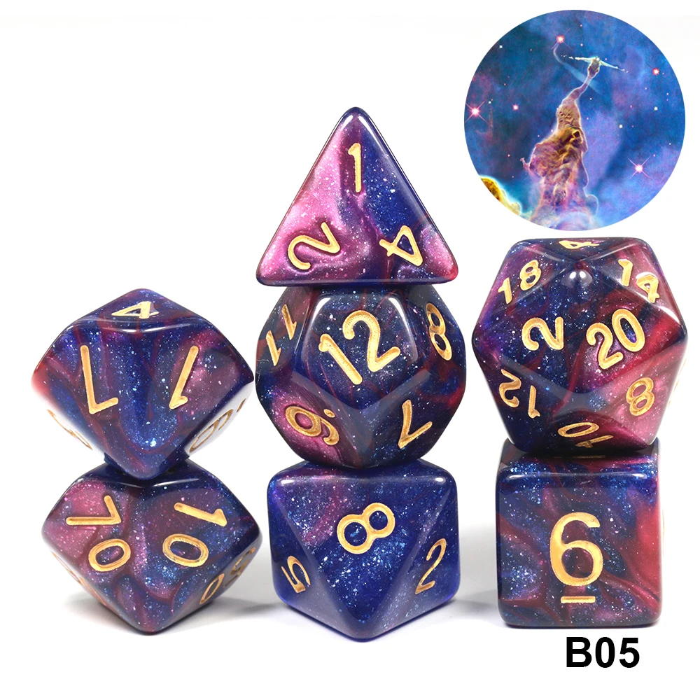 Супер Вселенная Галактика DND кости набор D4 D20 RPG лучшие подарки 15 видов цветов для