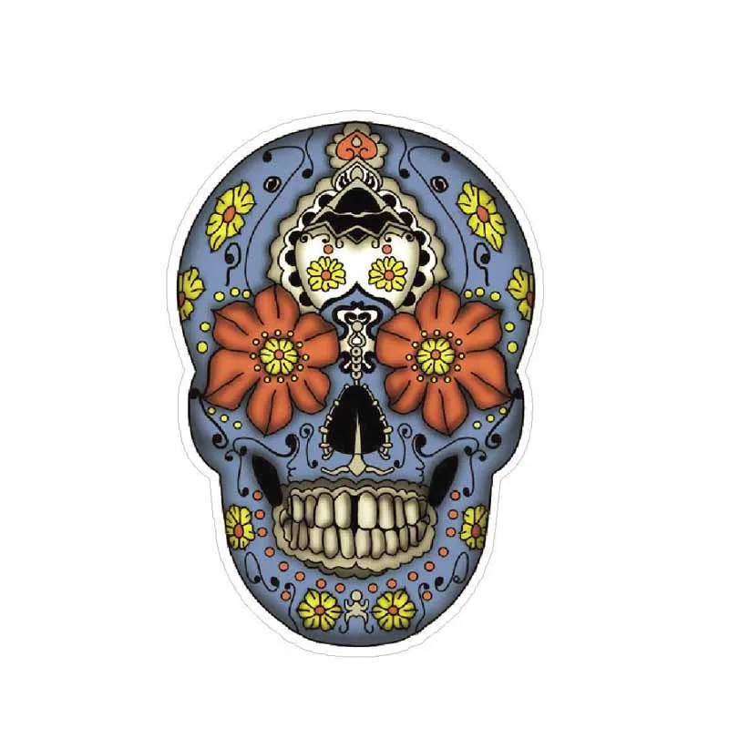

DAWASARU Car Sticker Classic Motorcycle Sugar Skull Dead Decal PVC Weird Waterproof Sunscreen Custom Car Sticker 7CM*10CM