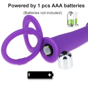 Silicone Double Penetration Penis Vibrator Strap on Dildo Vibrator Anal Plug Prostate Massage Anal Plug Sex Toys for Men Sexo 4