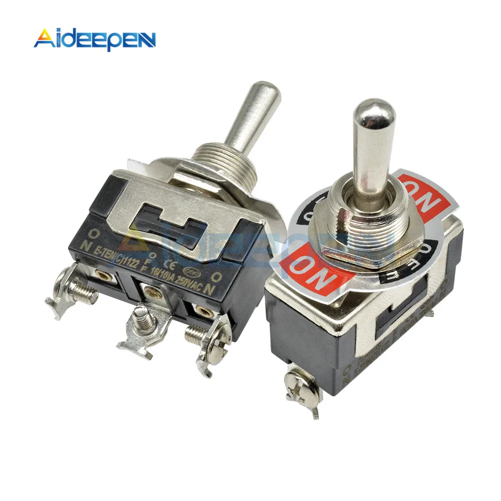 E-TEN(C)1122 Мини автоматический переключатель Черный 3 Pin On-Off-On медный контактор 10000