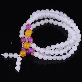

Xinjiang White Jade 108 Beads Bracelet Bracelet Gold Silk Jade Necklace Women