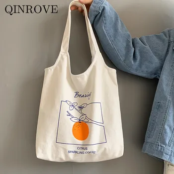 

Canvas Tote Bag Shopper Bag Shopping Shoulder Bag Handbag Cloth Big Soft Eco Reusable Foldable Cartoon for Women 2020 Female