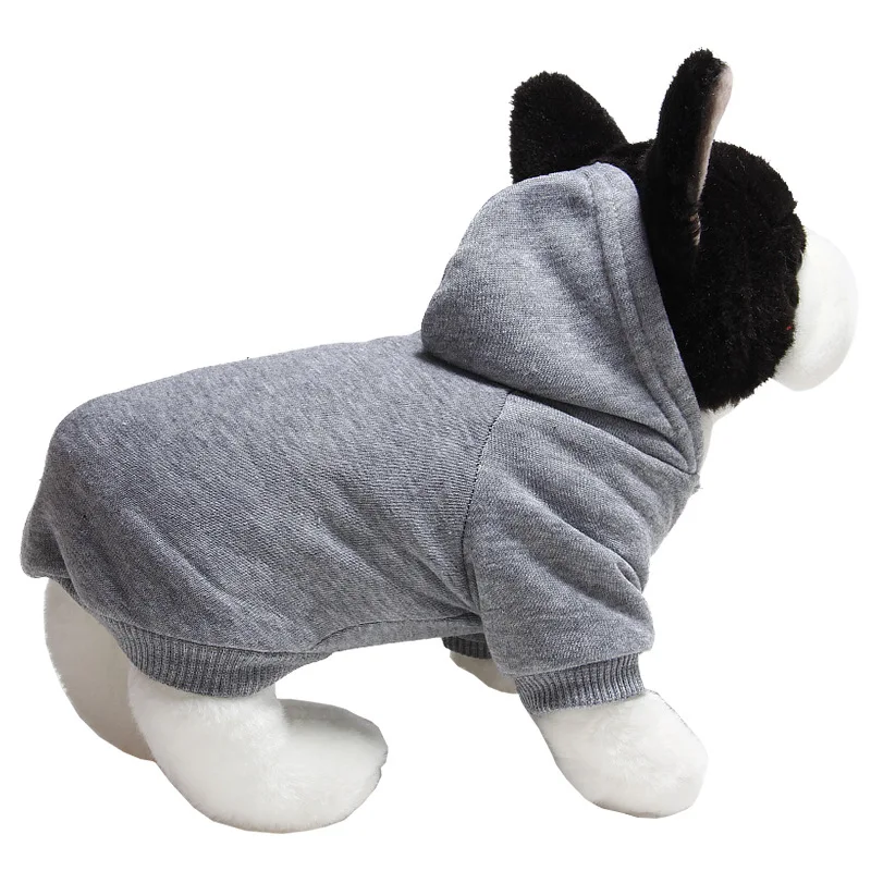 Осенняя и зимняя теплая одежда для собак, мягкий Однотонный свитер с капюшоном для щенков, пальто для питомцев, одежда на Рождество и год