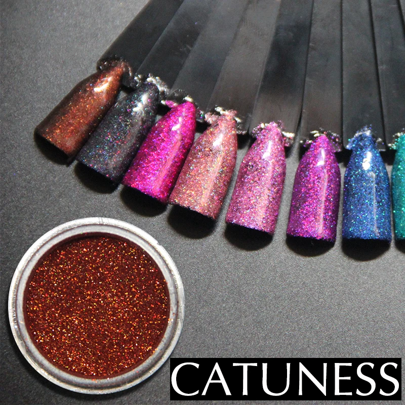 CATUNESS Фиолетовый Синий Дизайн ногтей пигмент Пыль порошок Маникюр украшения для