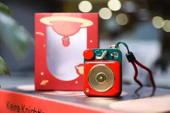 

Maoking Atomic Record Player B612 Christmas red Bluetooth Wireless Speaker FM Radio Mini Metal Music Player gift for girl