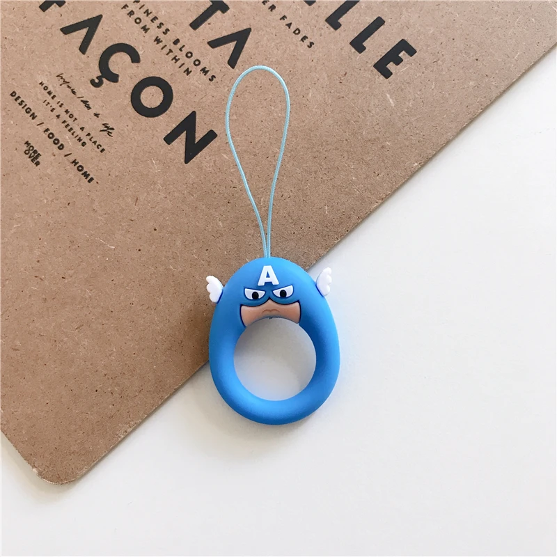 Hero series Cartoon phone strap Silicone Pendant Mobile Phone Straps Cute ring straps for iPhone Huawei Smart Phone - Цвет: 3